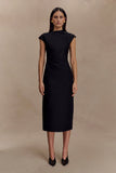 Lorena Cotton Midi Dress Black