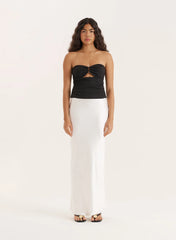 Black Cut Out Gold Hardware Bandeau Top