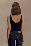 Spencer Slinky Top with Hardware Black