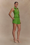 Scout Linen Belted Shorts Green