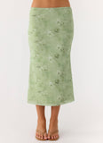 Bahama Low Rise Midi Skirt Blurred Lime