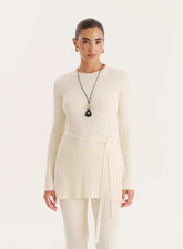 Cream Knitted Top