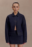 Olandria Oversized Jacket Top Washed Indigo Blue