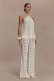 Corey Crochet Halter Neck Top Ivory