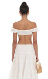 Off Shoulder Crop Top in White