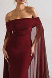 Carlotta Berry Bardot Maxi Dress With Chiffon Cape