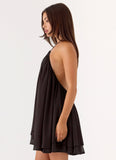Alicelle Halter Mini Dress Chocolate