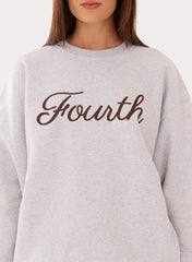 Light Grey Fourth Script Slogan Sweatshirt