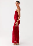 Rosa Corset Maxi Dress Red
