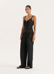 Black Tailored Waistcoat