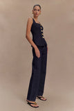 Janine High Waisted Straight Leg Jeans Washed Indigo Blue