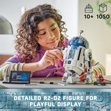 LEGO Star Wars R2 D2 Building Toy Set Play or Display Star Wars Toy for Boys Girls Ages 10 Gift Ideas for Kids Fans Includes 25th Anniversary Darth Malak Minifigure 75379