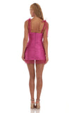 Shimmer Ruched Dress in Pink