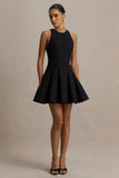 Leilani Black Round Neck Mini Skater Dress