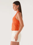 Monay Beaded Halter Top Orange