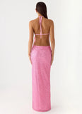 Lorenz Sequin Maxi Dress Pink