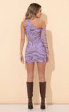 One Shoulder Dress in Purple