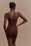 Jocelyn Backless Shapewear Mini Dress Espresso