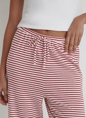 Red And White Striped Jersey Pyjama Trouser