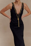 Axton Low Neck Maxi Dress Black