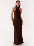 Keena Scarf Maxi Dress Chocolate