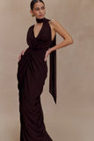 Alex Chiffon Maxi Dress Cacao Brown