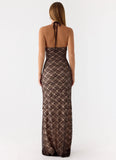 Zecca Lace Maxi Dress Chocolate