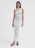 Printed Ruched Jersey Midaxi Dress