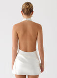 Play It Out Cowl Mini Dress Ivory