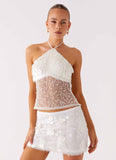 Shelly Halter Top White