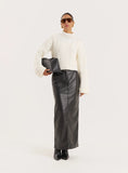 Cream Chunky Knit Turtle Neck Crop Jumper
