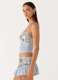 Merinda Halter Top Misty Blue