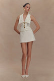 Alix Mixed Button Vest Ivory