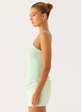 Keanu Cupro Mini Dress Aqua