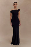 Kinsley Slinky Maxi Dress With Hardware Black