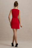 Kalina Red Mini Dress With Bow Detail