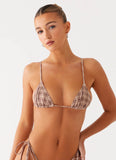 Soffa Bikini Top Brown Check