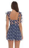 Floral A line Dress in Navy
