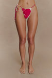 Marquise Bikini Bottom Dragonfruit Deco Fleur Print
