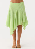 Teneika Beaded Flower Midi Skirt Lime