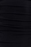 Mattea Slinky And Mesh Maxi Dress With Scarf Black