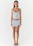 Elliot Mini Skirt Porcelain Blue Polka Dot