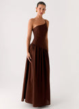 Thinking About You Linen Maxi Dress Brown