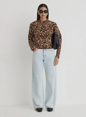 Leopard Print Knitted Cardigan