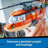 LEGO City Coast Guard Helicopter Building Toy for Kids Pretend Play Emergency Response Set for Boys Girls Ages 7 Includes 4 Minifigures Shark Rescue Pod Gift Idea for Birthdays 60503