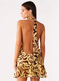 Zulla Backless Mini Dress Laguna Print