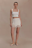 Nina Lace And Satin Mini Skirt Ivory