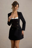 Sammie Black White Tailored Long Sleeve Mini Dress
