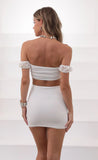 Off Shoulder Set in White Lace