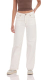 Relaxed Mid Rise Jeans in White